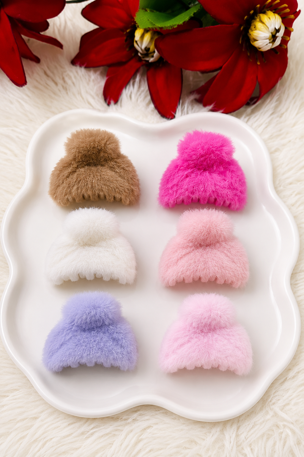Mini fur  clip