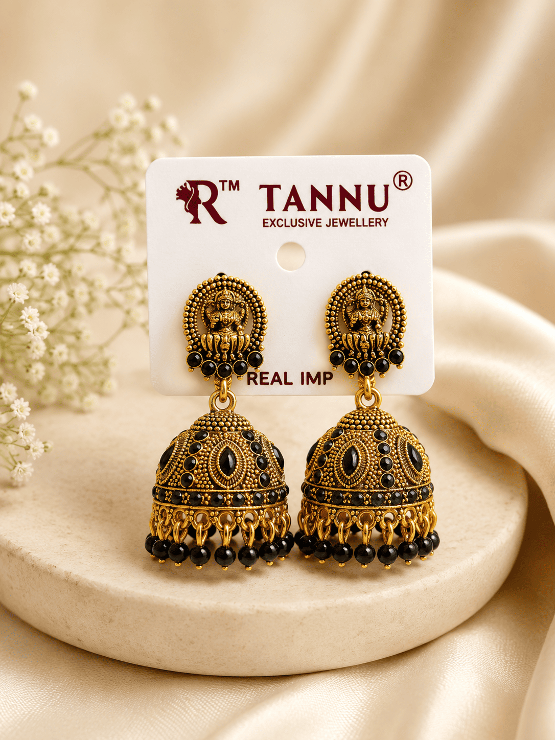 Premium jhumka with lakshmi design