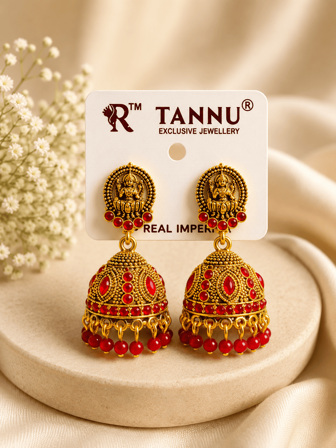 Premium jhumka with lakshmi design